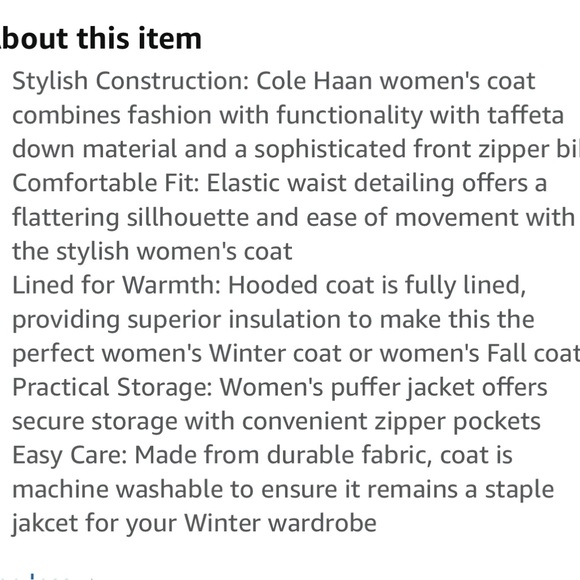 Cole Haan 31” Taffeta quilted coat - Picture 3 of 7